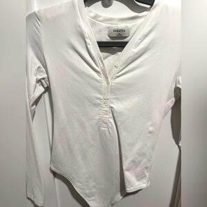 COPY - Aritzia Babaton white button down long sleeve bodysuit worn few times !